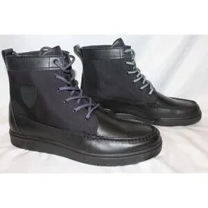 POLO RALPH LAUREN MEN\'S CANVAS LEATHER RINGER II HIGH‎ TOPS BLACK SZ 13 NIB Ralph Lauren | Shoes | Polo Ralph Lauren Mens Canvas Leather  main image 2